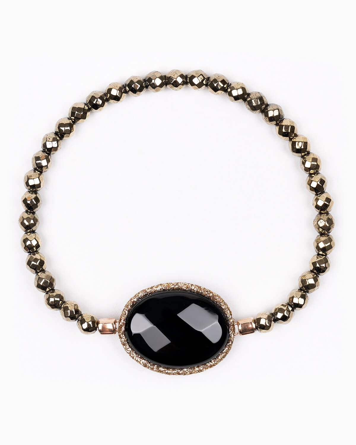 Bracciale Onice nero a pastiglia