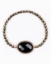 Bracciale Onice nero a pastiglia