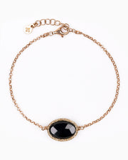 Bracciale Onice nero ovale