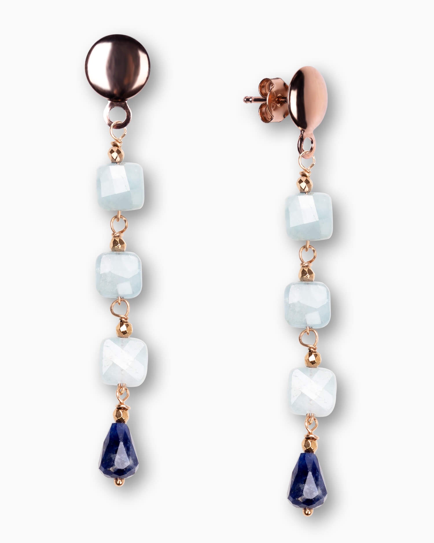 Orecchini pendenti Acquamarina e Sodalite
