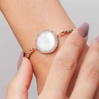 bracciale pastiglia perla