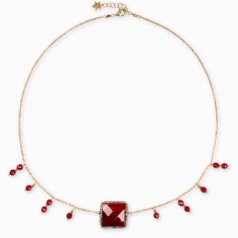 Argento pietre agata rubino labradorite argento 925 collana gioielli