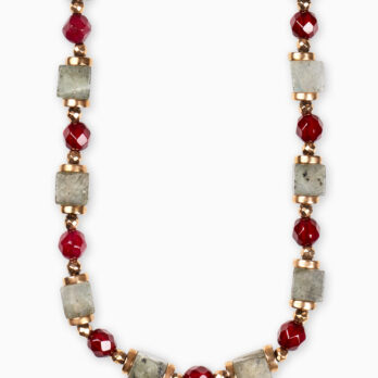 Argento pietre agata rubino labradorite argento 925 collana gioielli