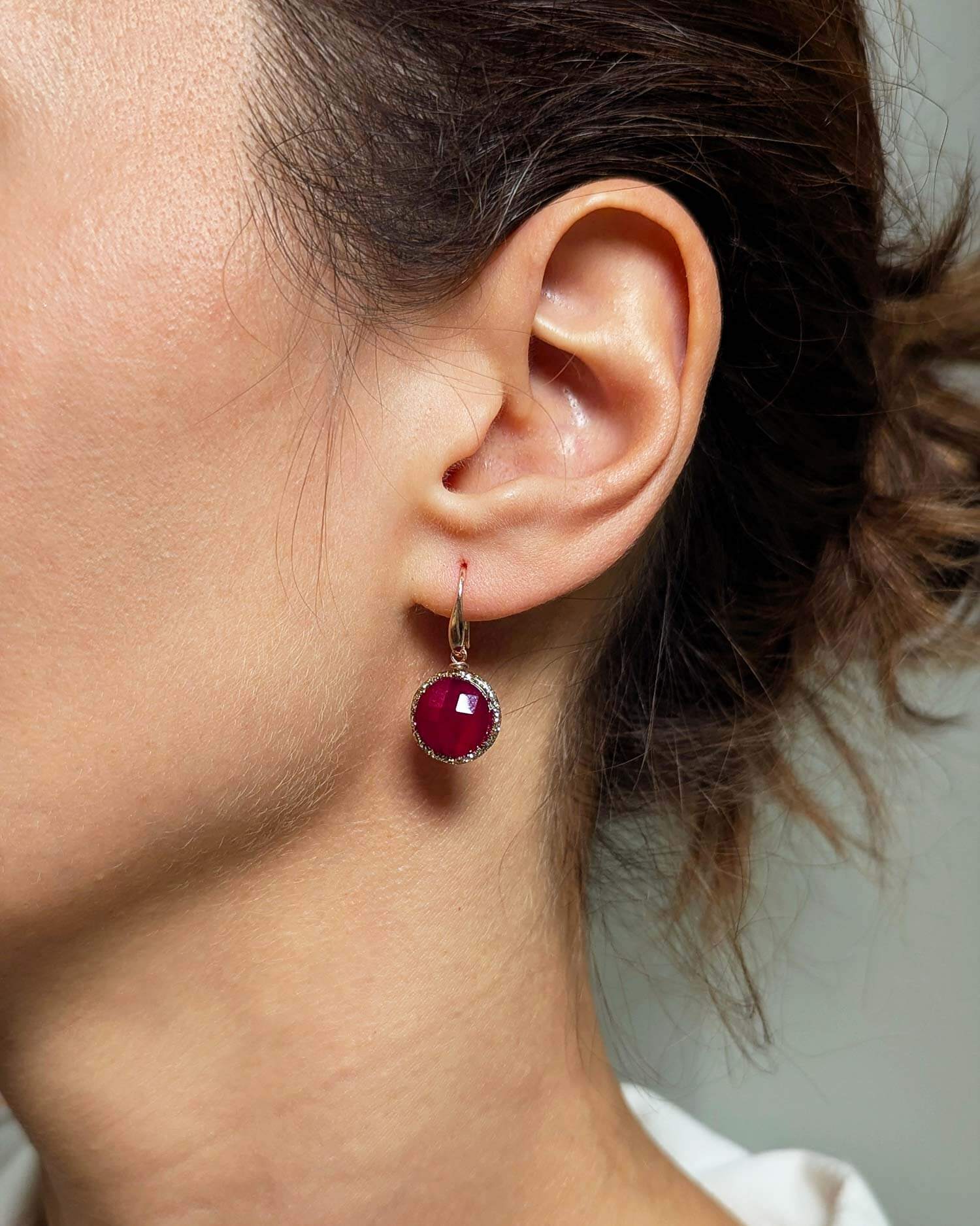 Argento pietre agata rubino labradorite argento 925 orecchini gioielli