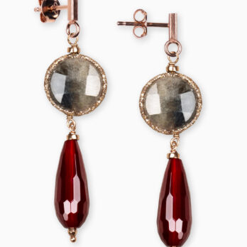 Argento pietre agata rubino labradorite argento 925 orecchini gioielli