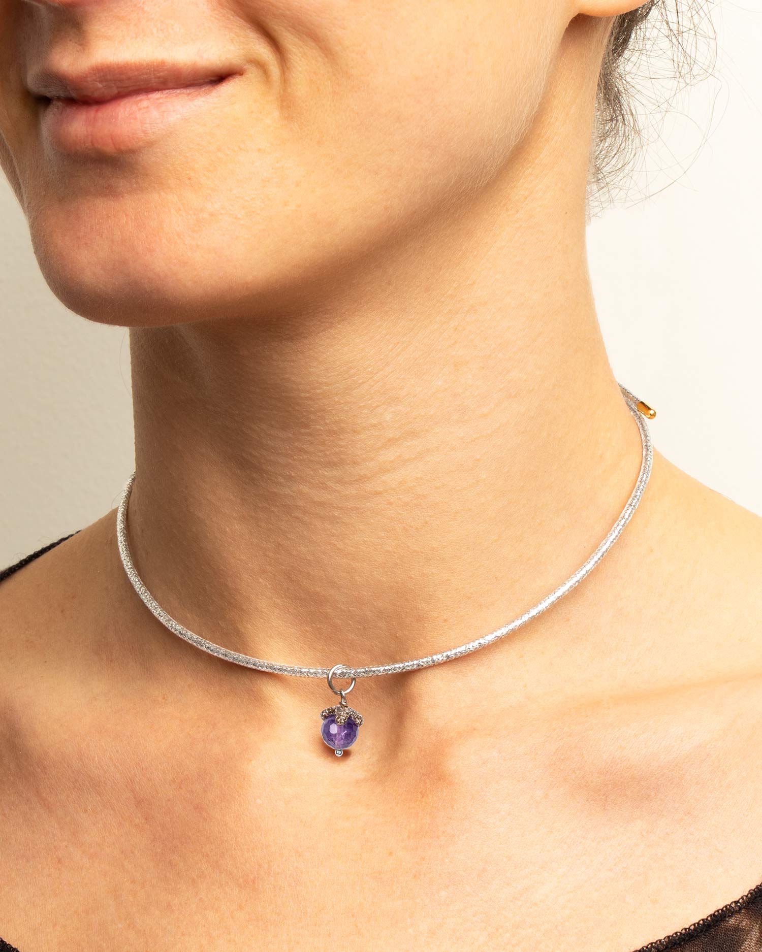 collana magnetica argento pietre perle fashion