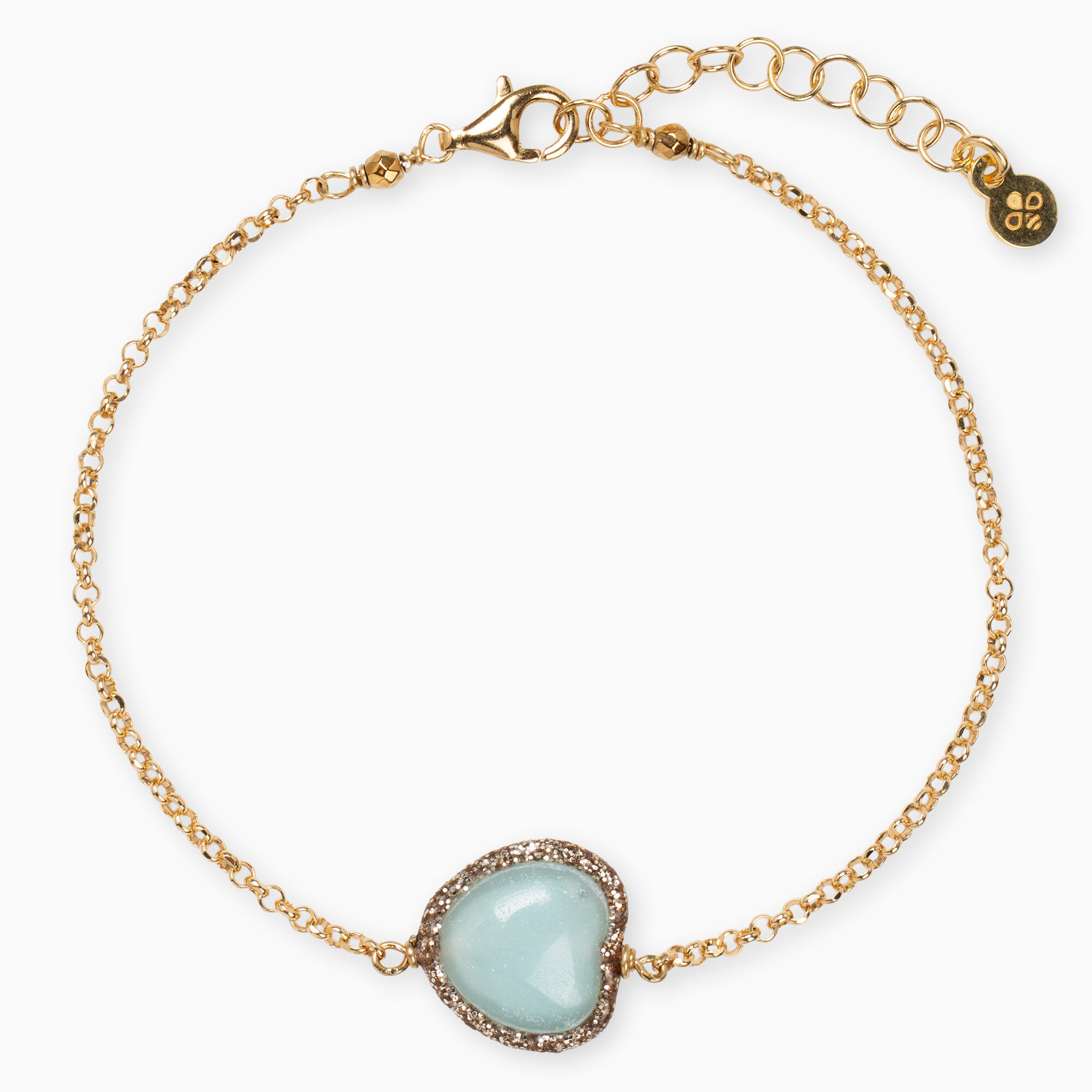 argento bracciale acciaio pietra amazzonite cuore fatto a mano fashion moda gioielli rimini oro
