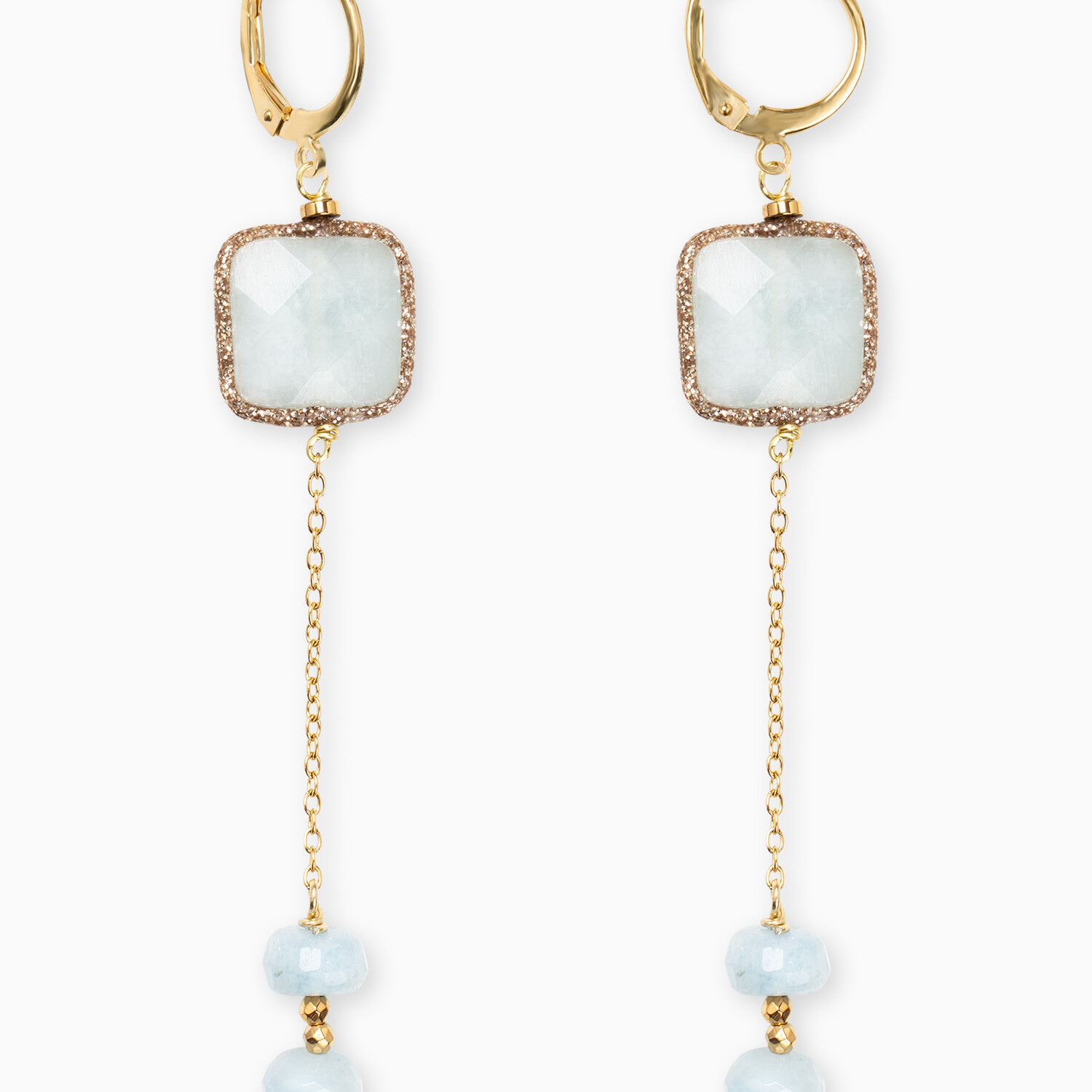 orecchini acquamarina pietre naturali acciaio gioielli fashion moda