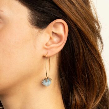 orecchini acquamarina pietre naturali acciaio gioielli fashion moda