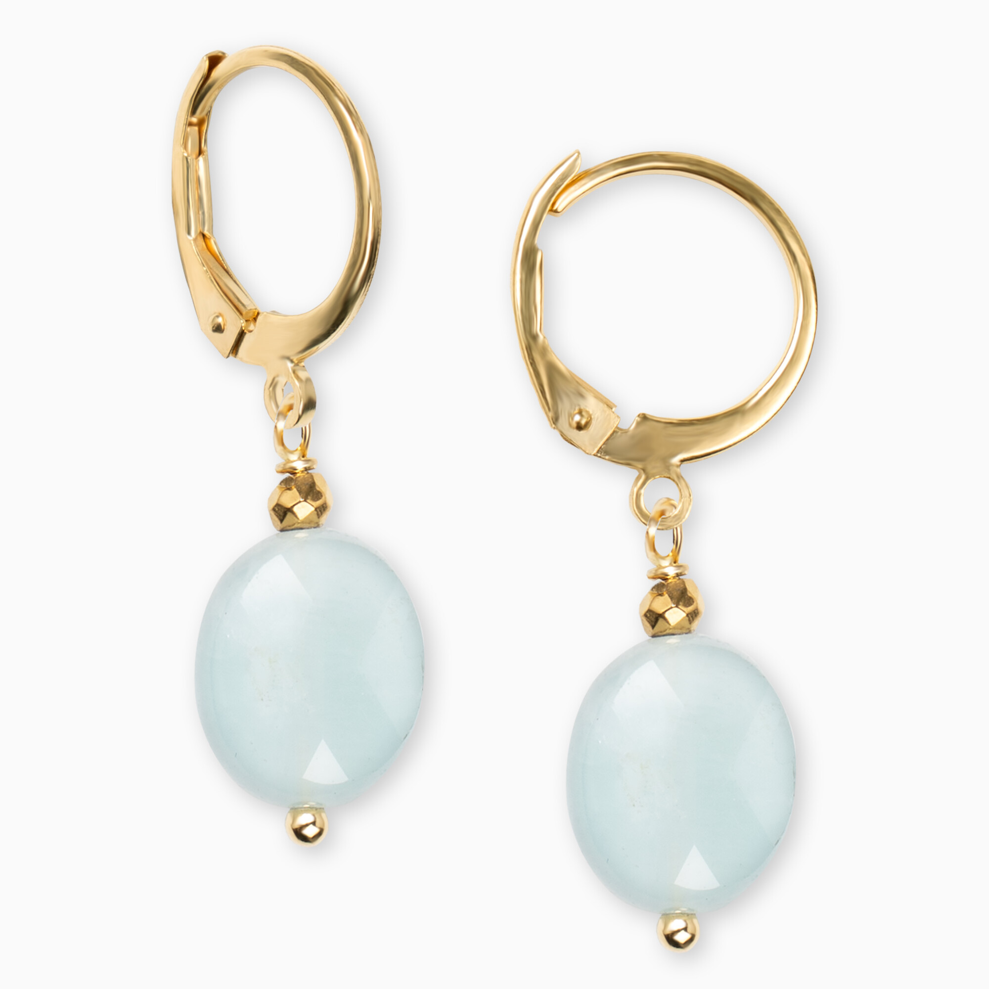 orecchini acquamarina pietre naturali acciaio gioielli fashion moda