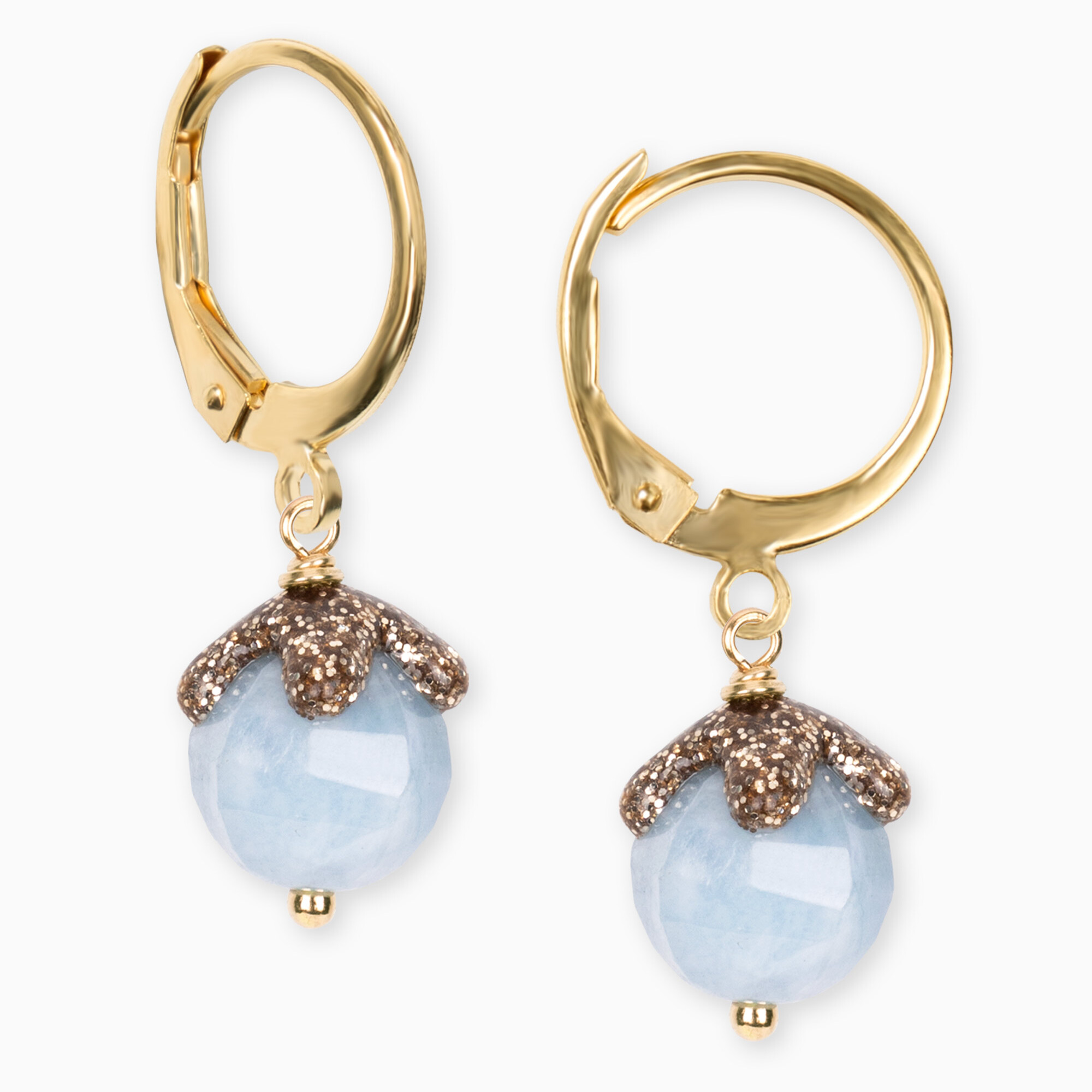 orecchini acquamarina pietre naturali acciaio gioielli fashion moda