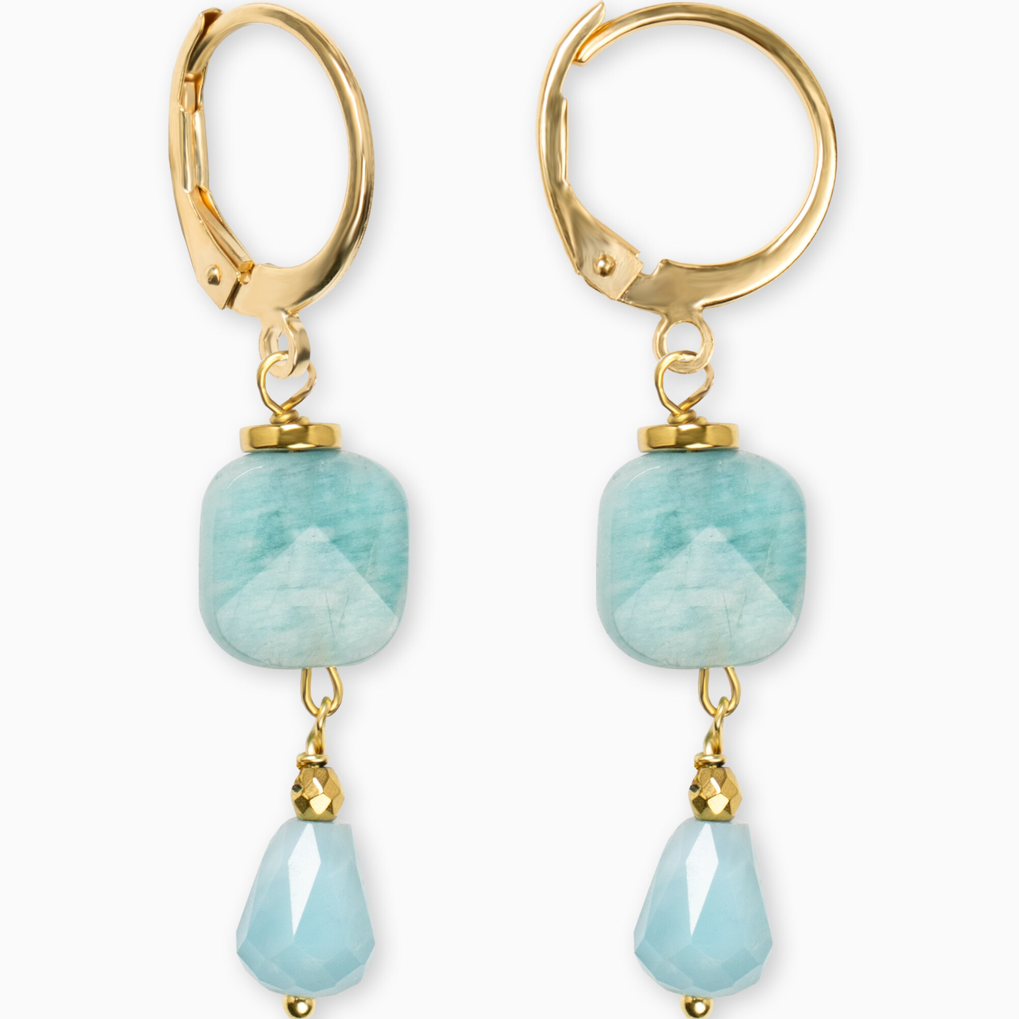 orecchini acquamarina pietre naturali acciaio gioielli fashion moda