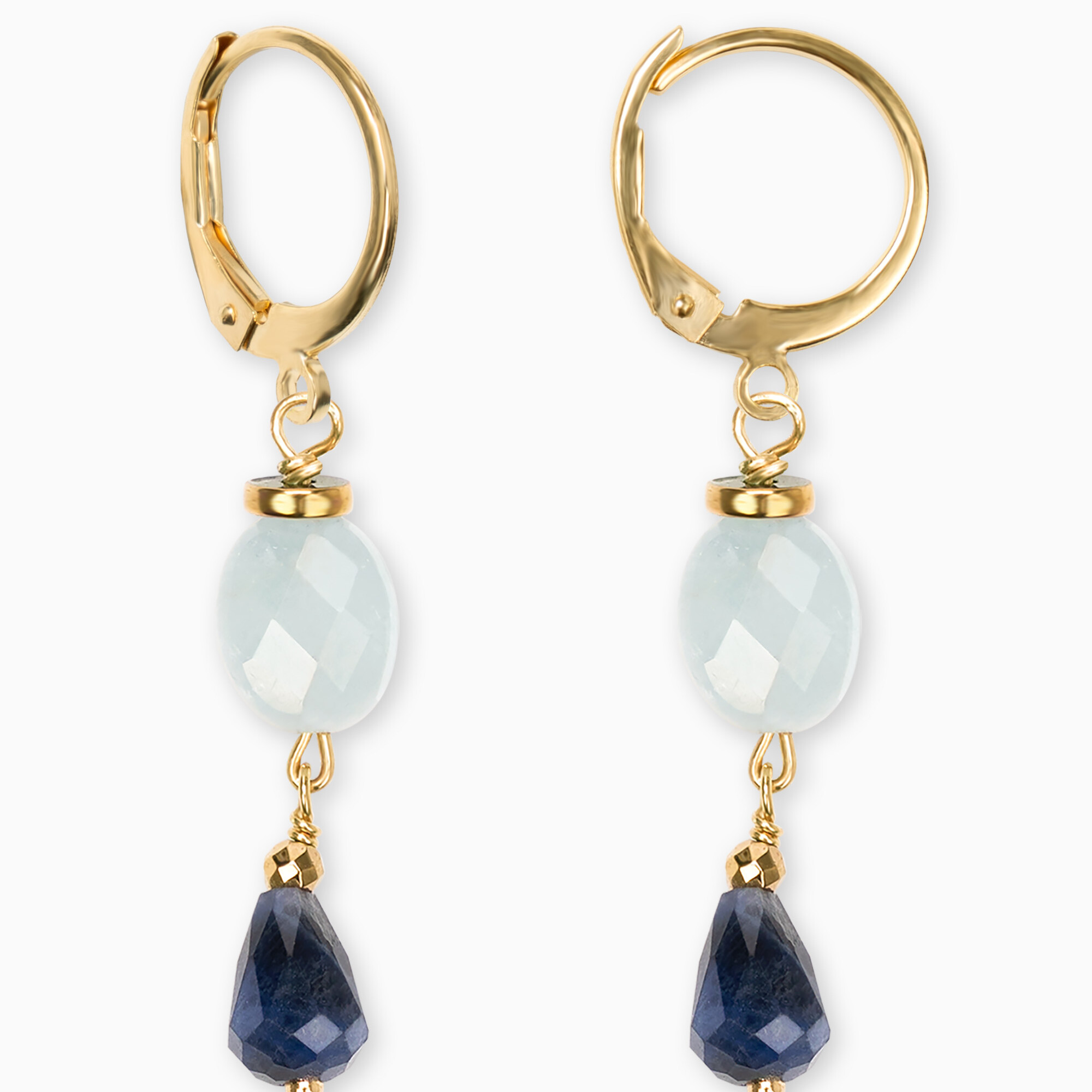 orecchini acquamarina pietre naturali acciaio gioielli fashion moda