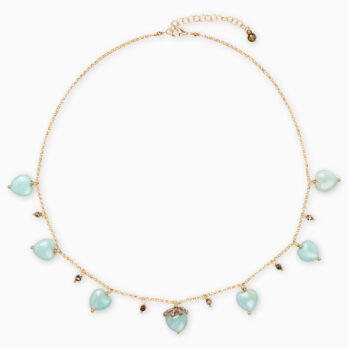 collana argento acciaio pietre naturali amazzonite girocollo