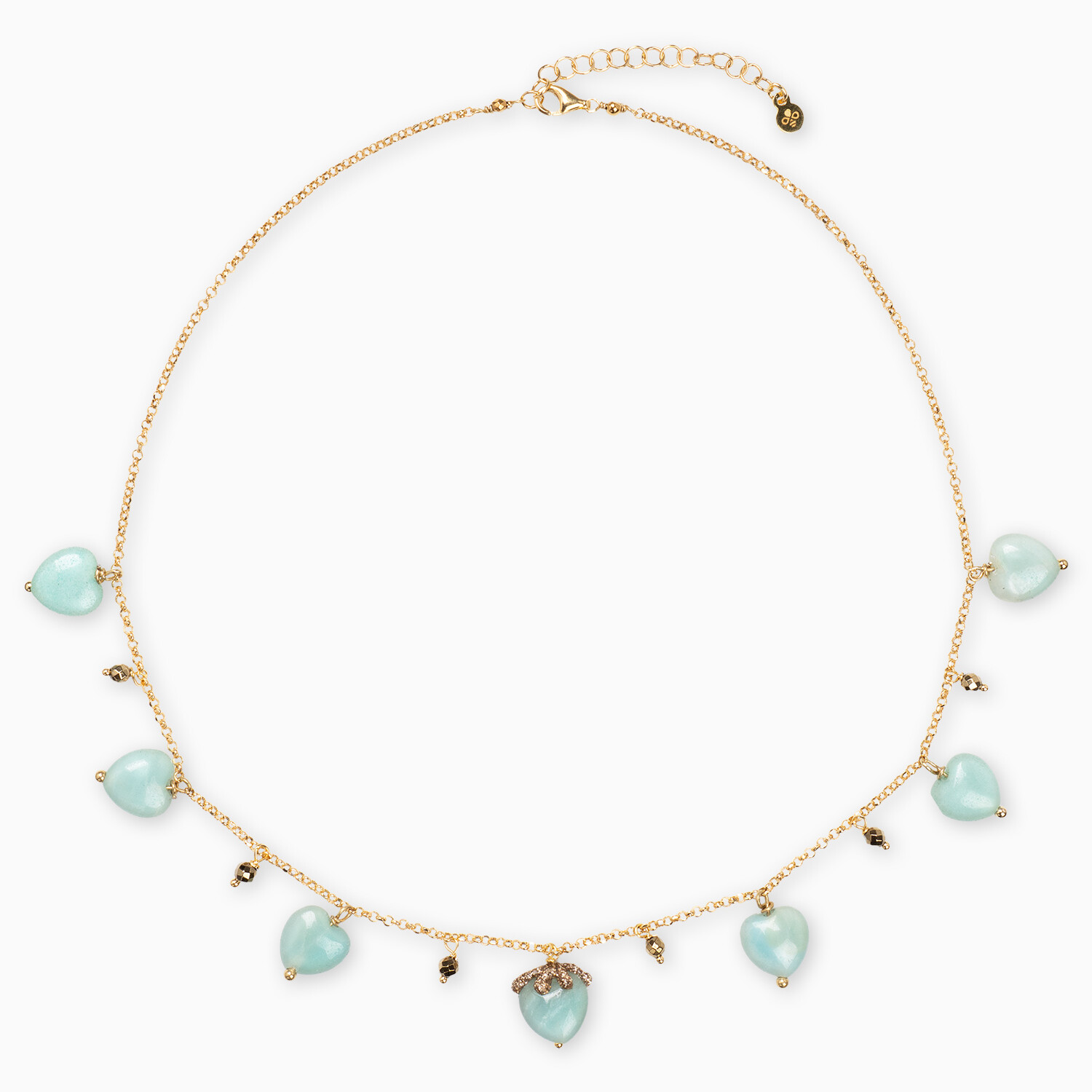 collana argento acciaio pietre naturali amazzonite girocollo