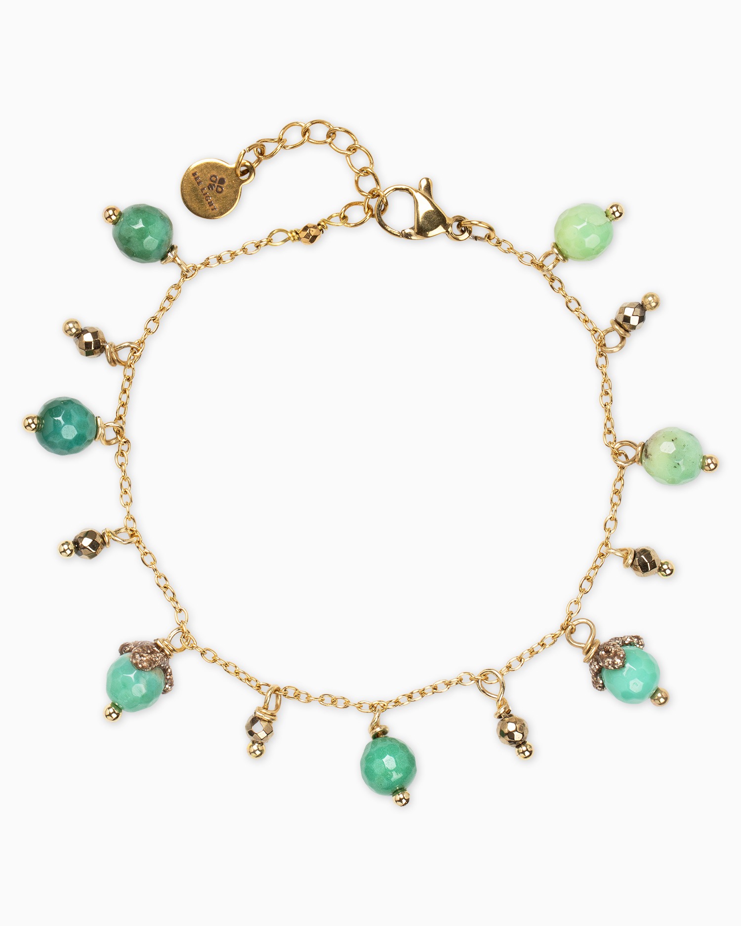 bracciale charms crisoprasio verde fatto a mano