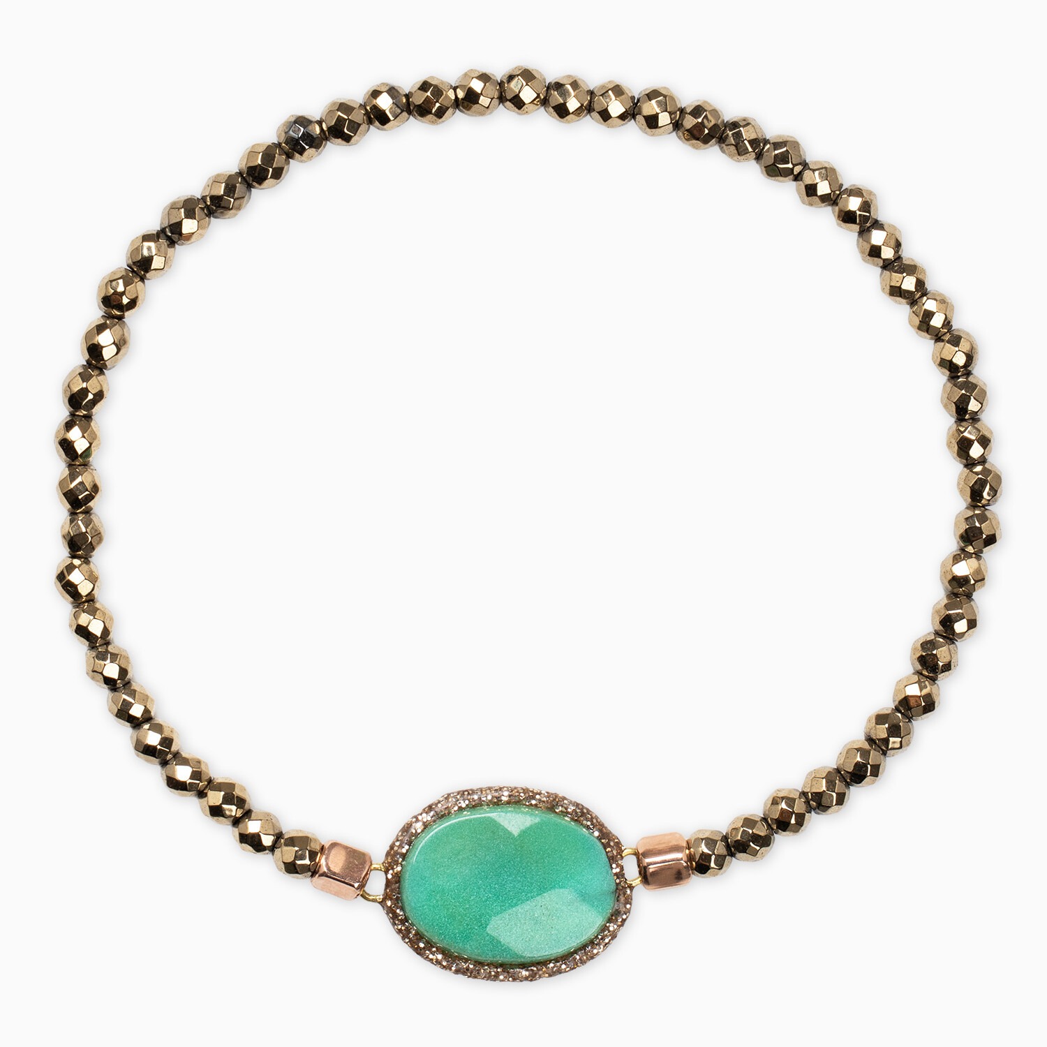 bracciale elastico crisoprasio verde fatto a mano