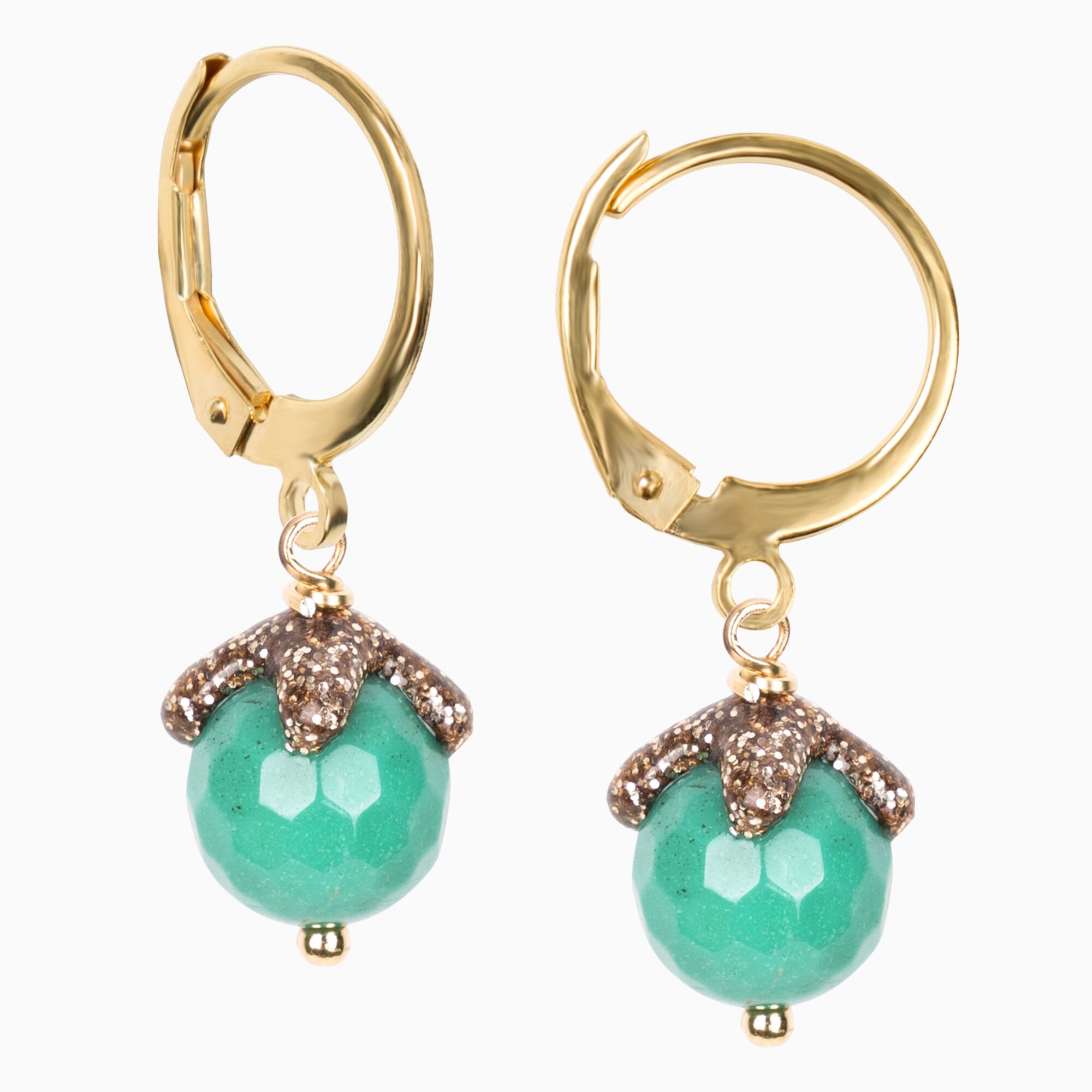 bee light orecchini crisoprasio verde sfera