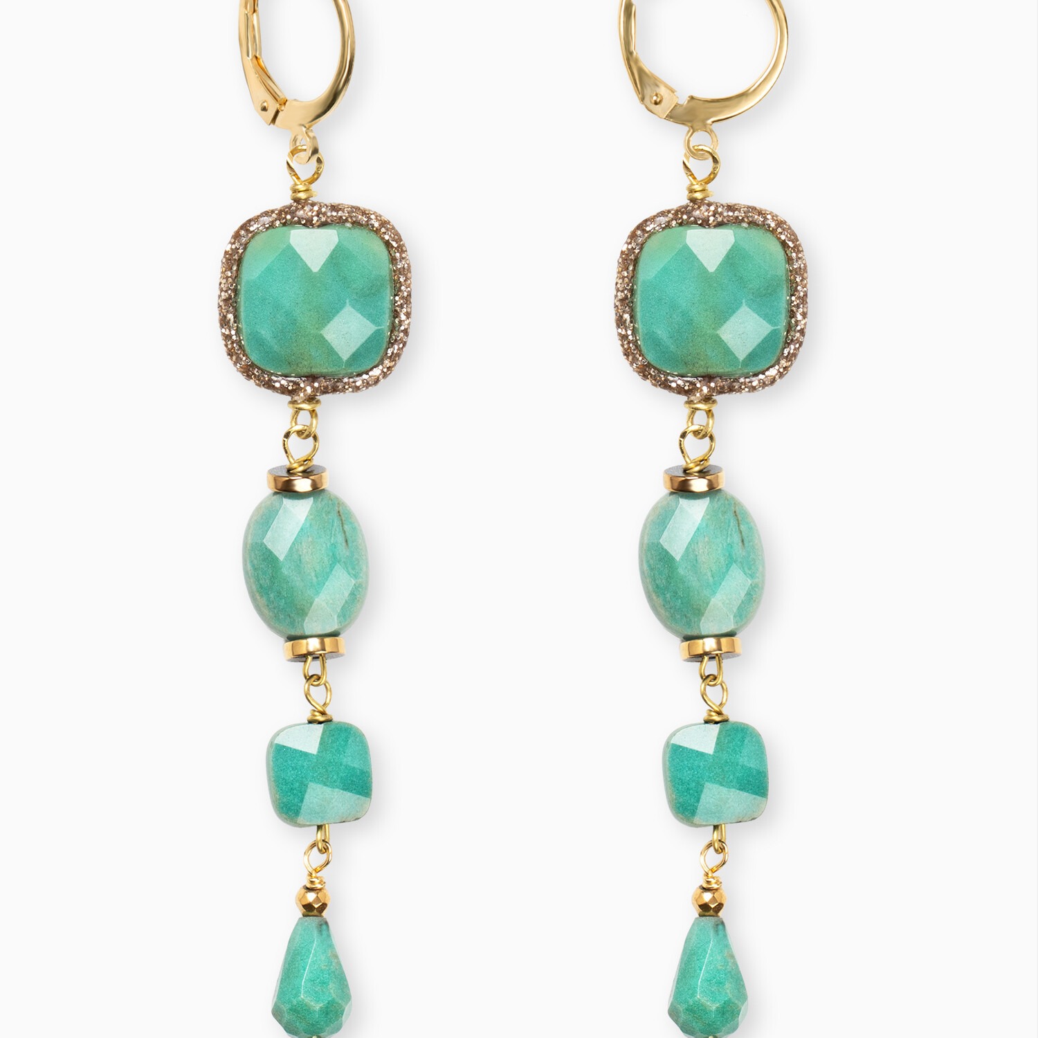 bee light orecchini crisoprasio verde pendenti