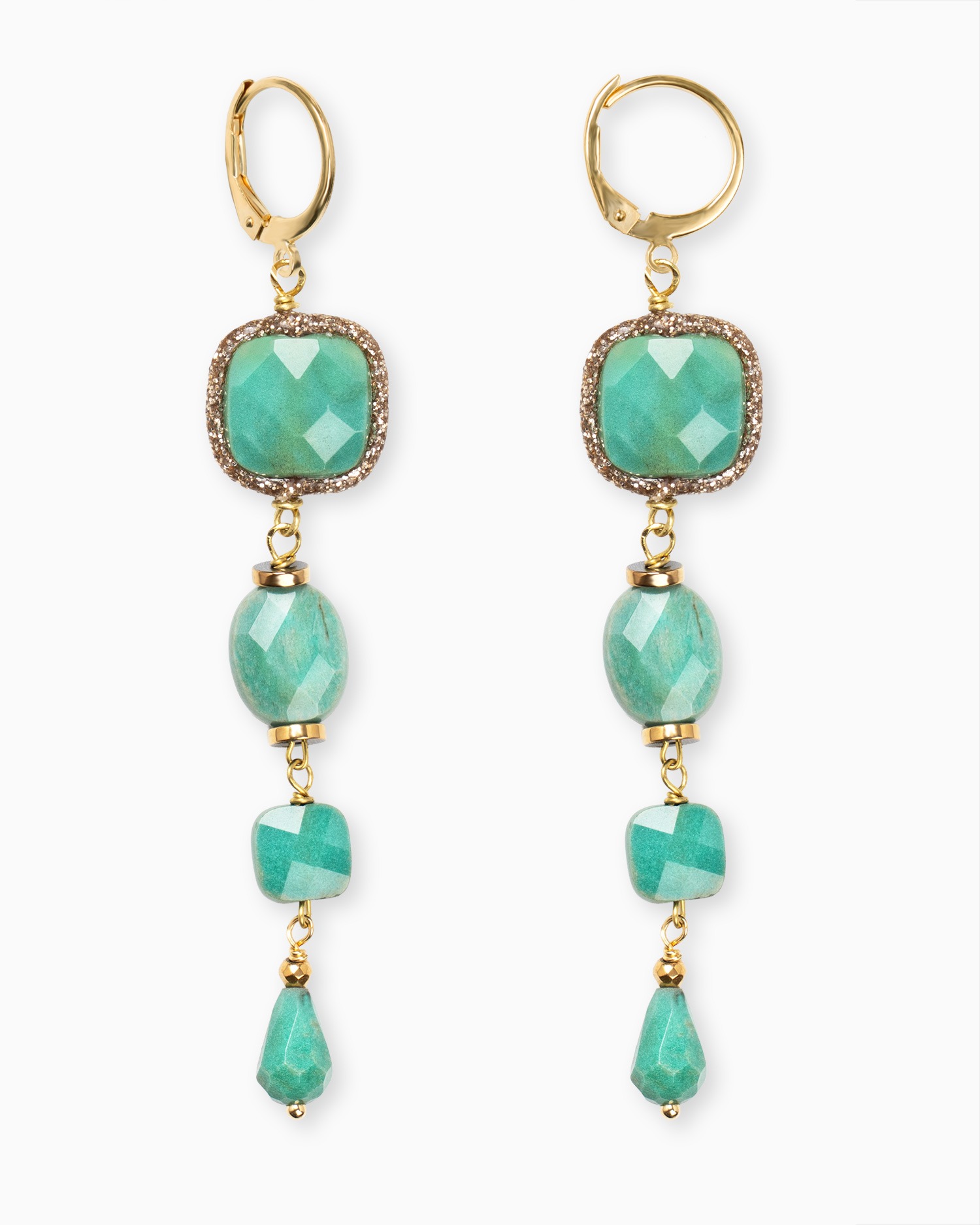 bee light orecchini crisoprasio verde pendenti