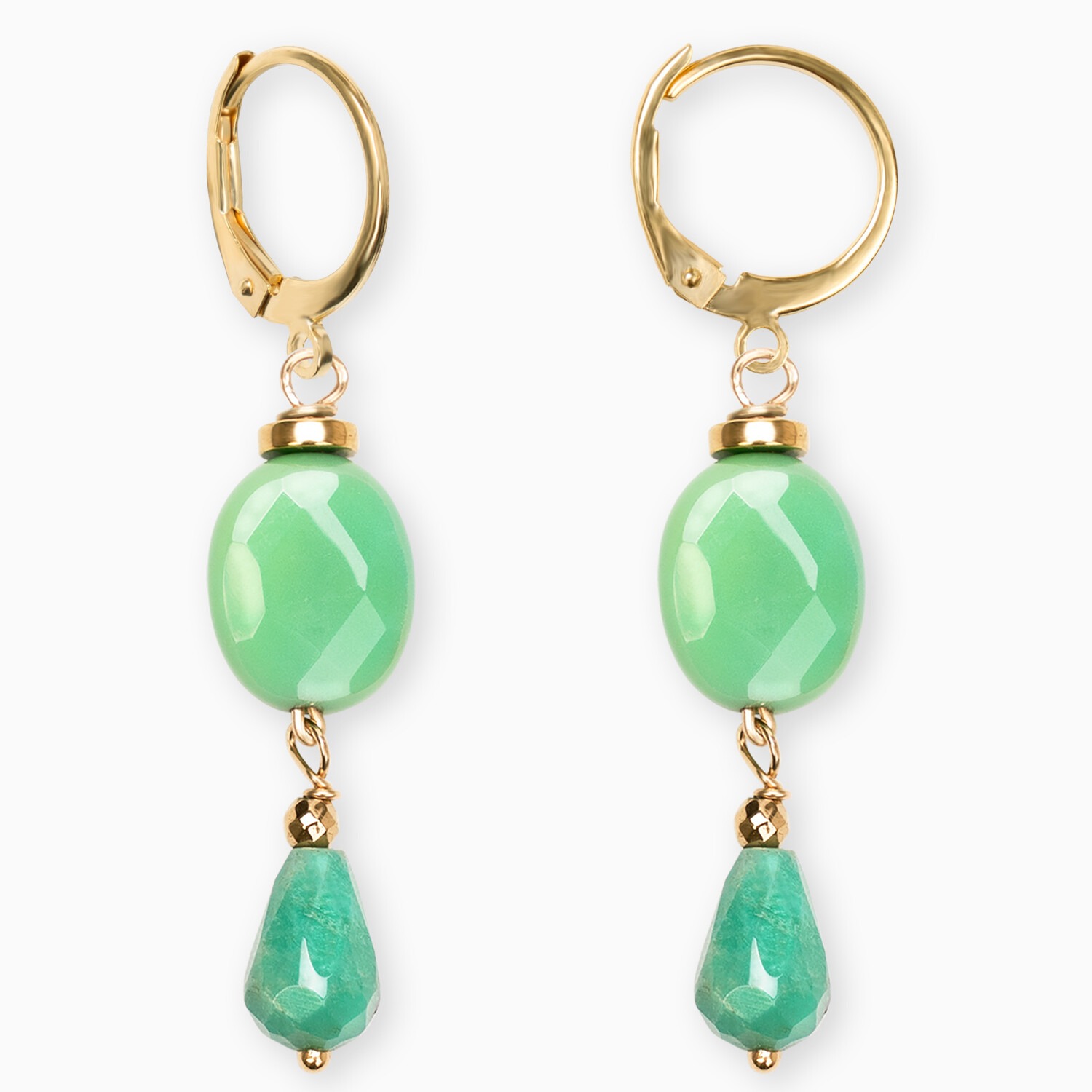 bee light orecchini crisoprasio verde pendenti