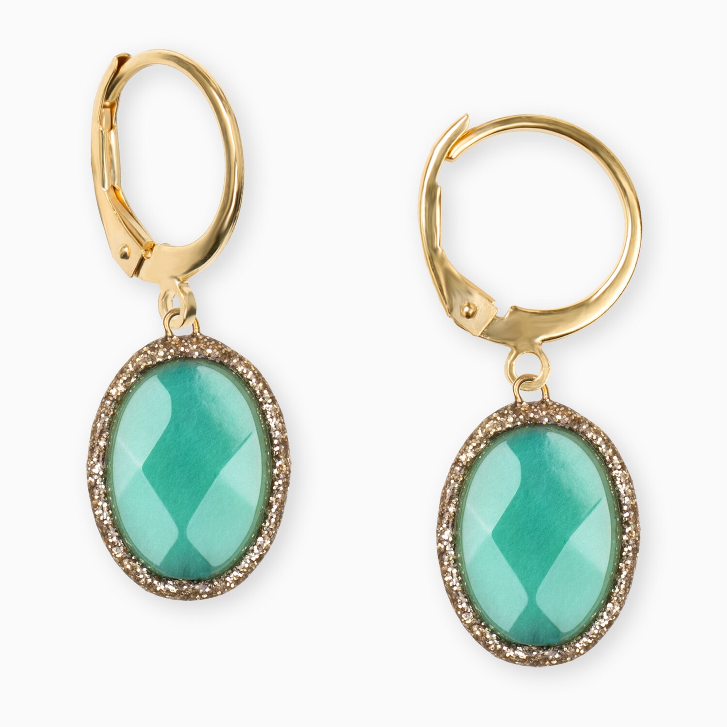 bee light orecchini crisoprasio verde pendenti ovale