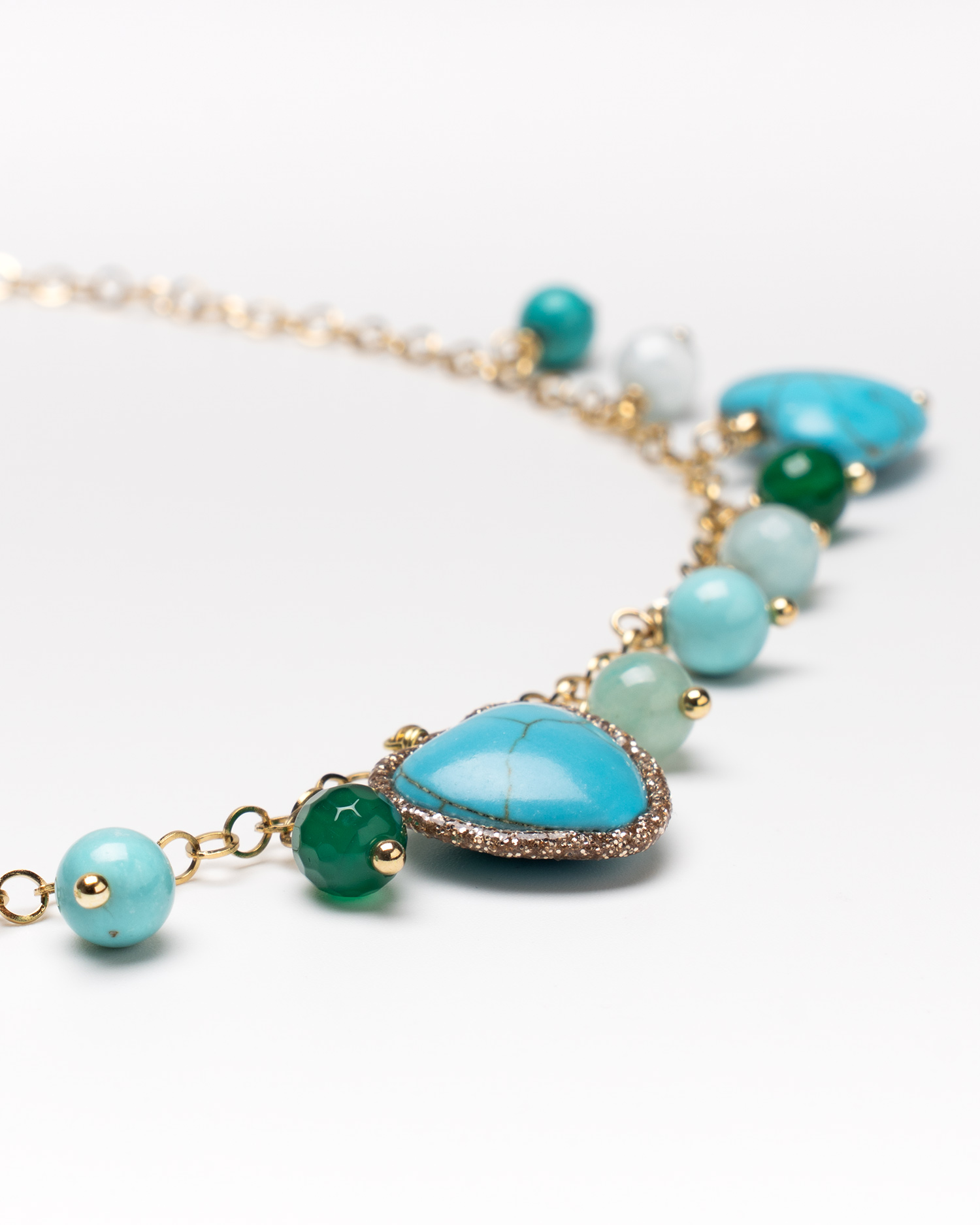 collana girocollo turchese cuori