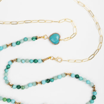 collana girocollo turchese cuori