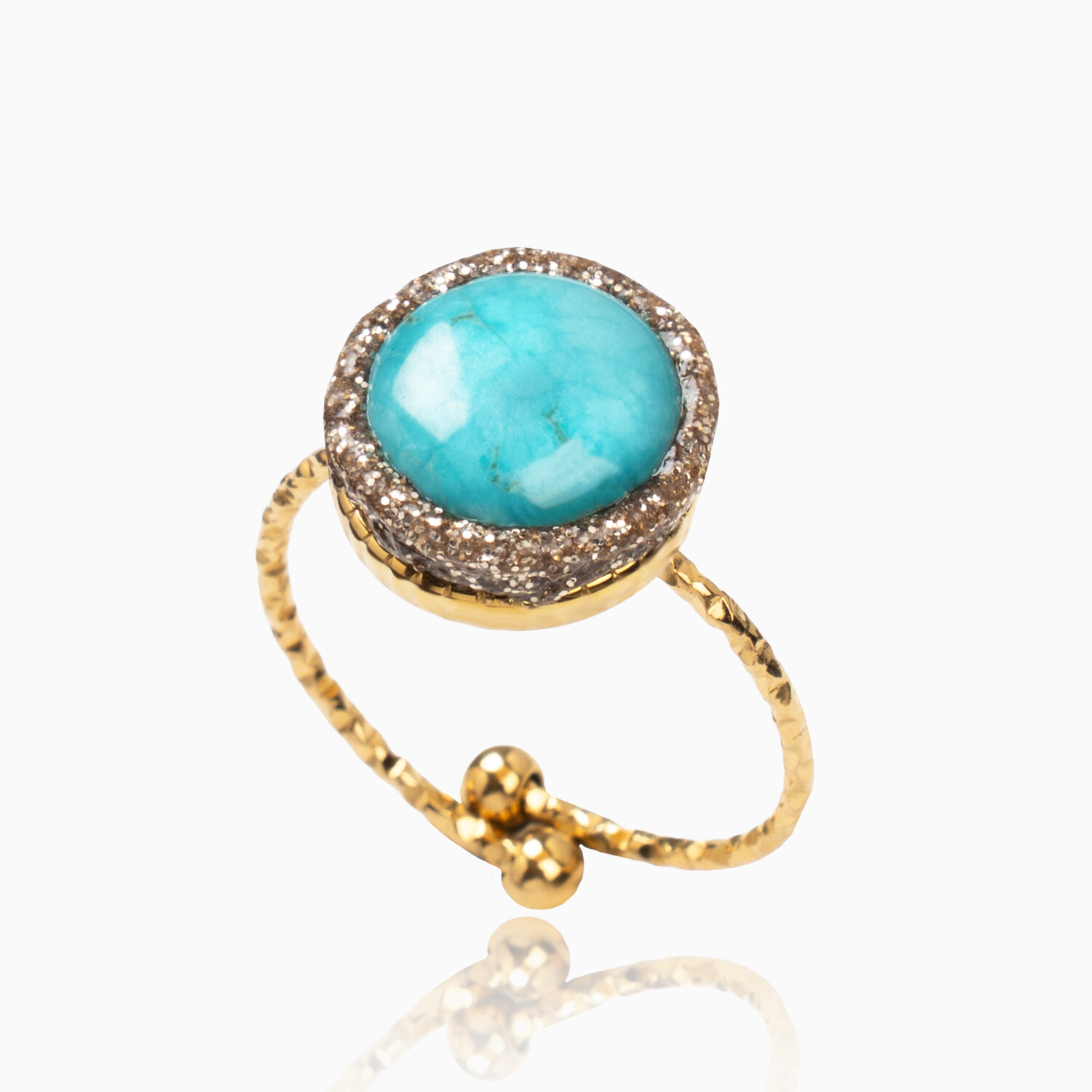 anello turchese pietre oro argento