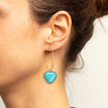 orecchini cuore aulite turchese