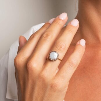anello perla acciaio
