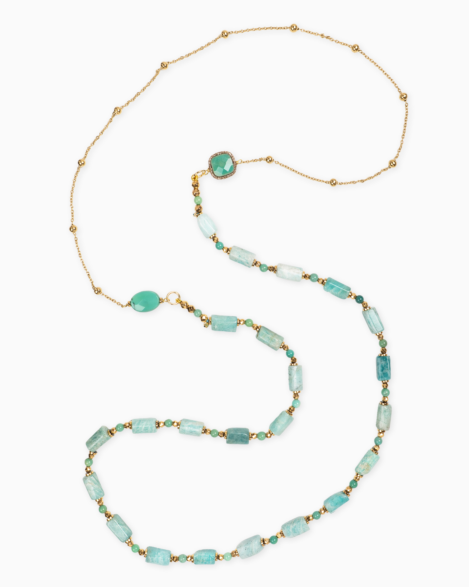 collana crisoprasio lunga amazzonite