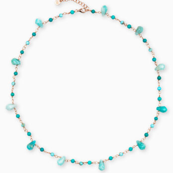 collana argento acciaio pietre naturali amazzonite girocollo