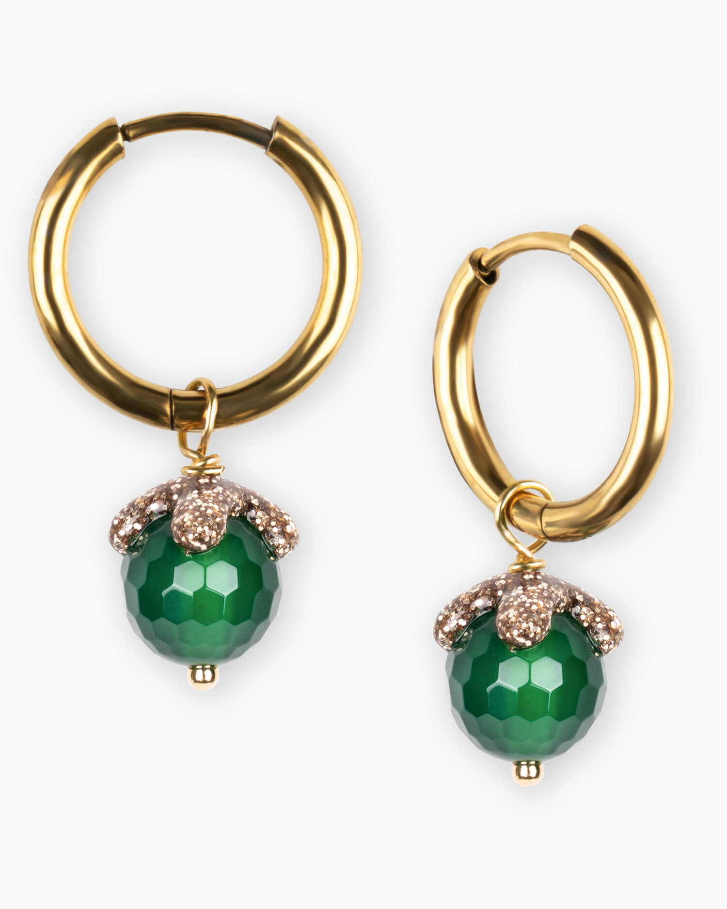 orecchini cerchietto acciaio made in italy fashion moda pietre perle naturali
