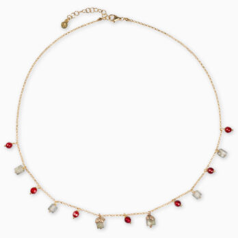 Argento pietre agata rubino labradorite argento 925 collana gioielli