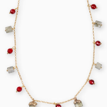 Argento pietre agata rubino labradorite argento 925 collana gioielli