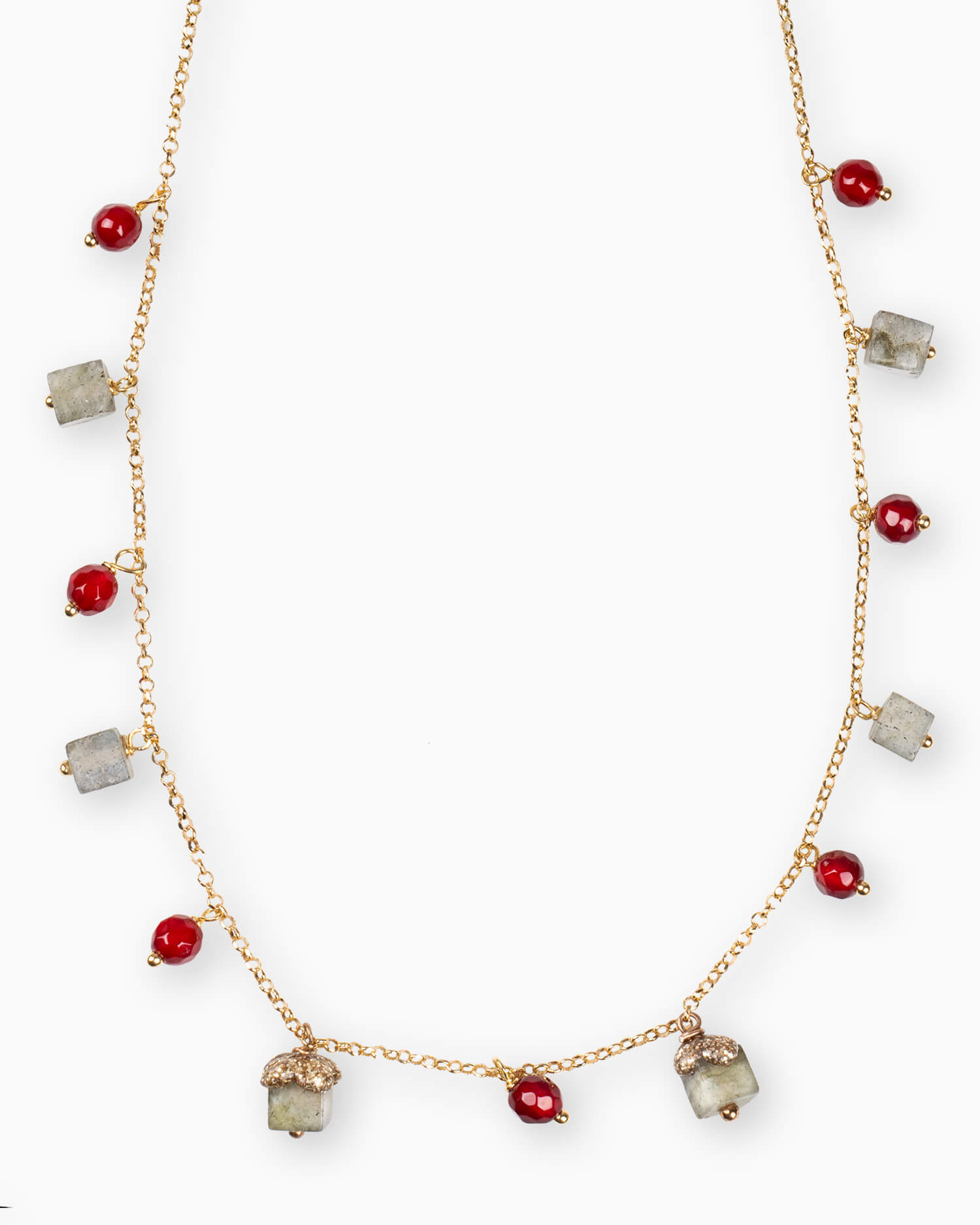 Argento pietre agata rubino labradorite argento 925 collana gioielli
