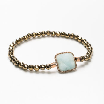 bracciale elastico acquamarina fatto a mano fashion moda gioielleria rimini