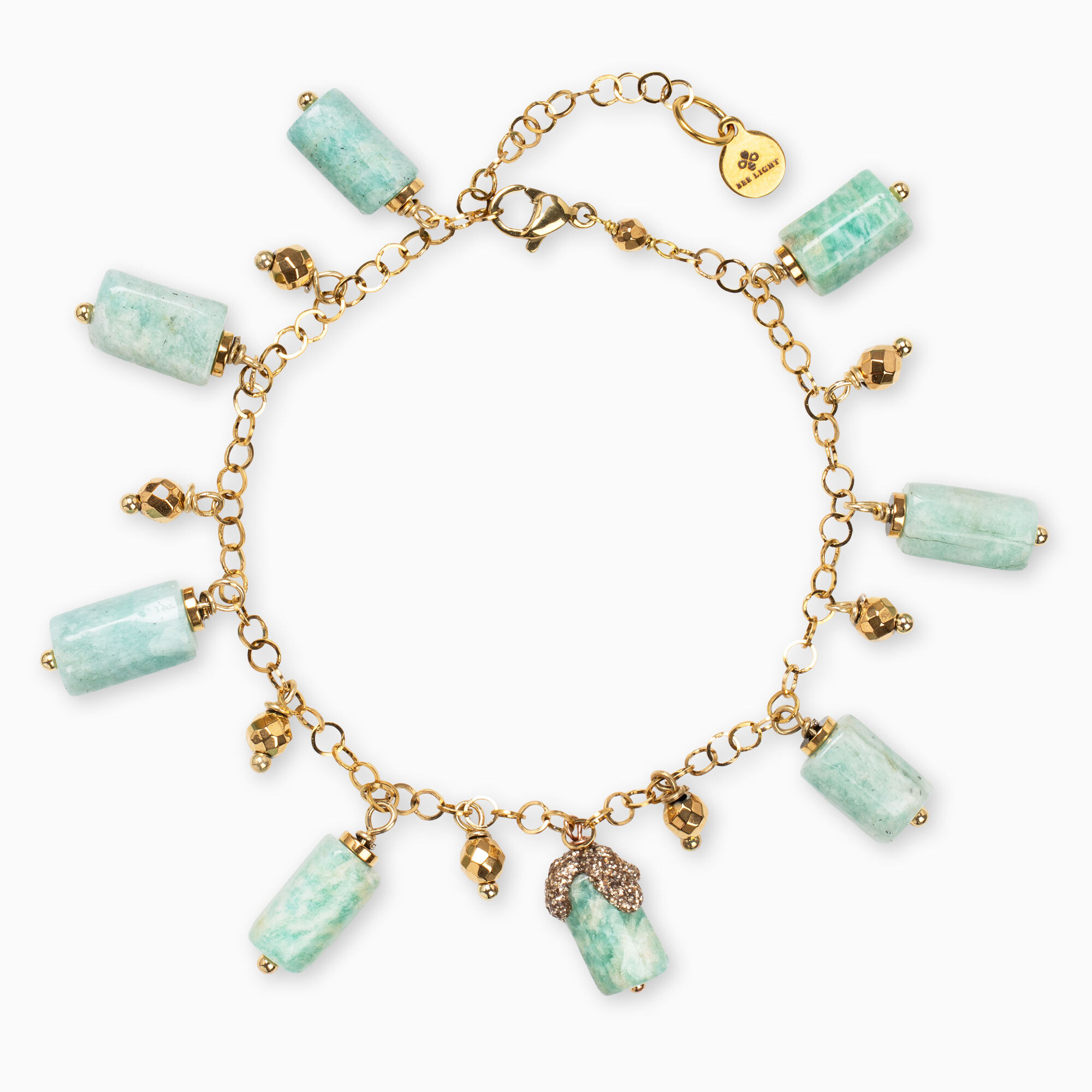 argento bracciale acciaio pietra amazzonite cuore fatto a mano fashion moda gioielli rimini oro