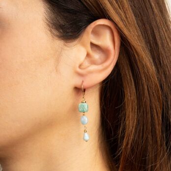 orecchini amazzonite acquamarina oro argento gioielli fashion made in italy