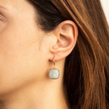 orecchini acquamarina pietre naturali acciaio gioielli fashion moda