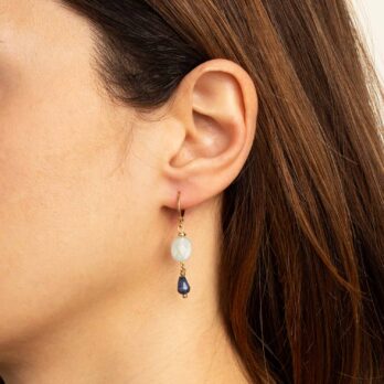 orecchini acquamarina pietre naturali acciaio gioielli fashion moda