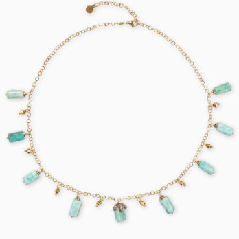 collana argento acciaio pietre naturali amazzonite girocollo