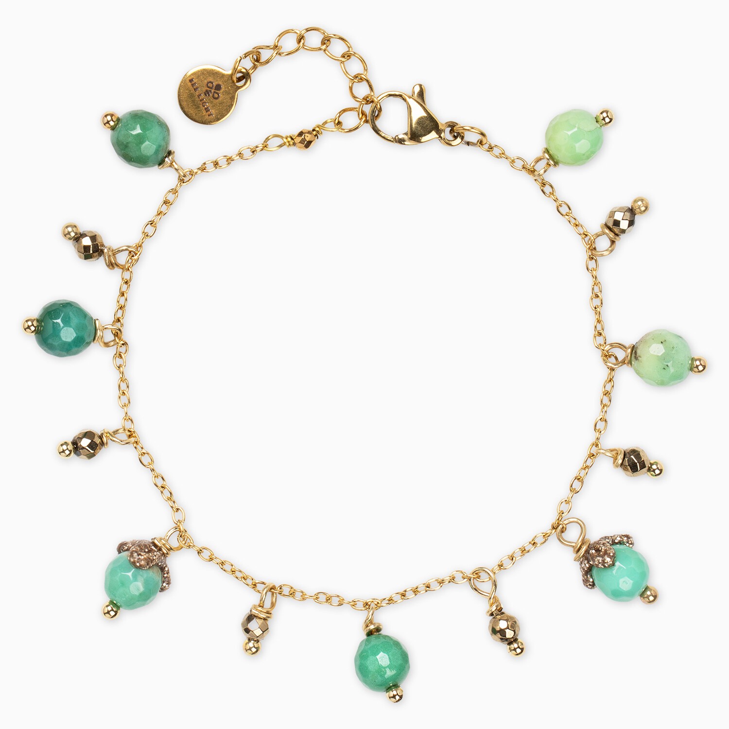 bracciale charms crisoprasio verde fatto a mano