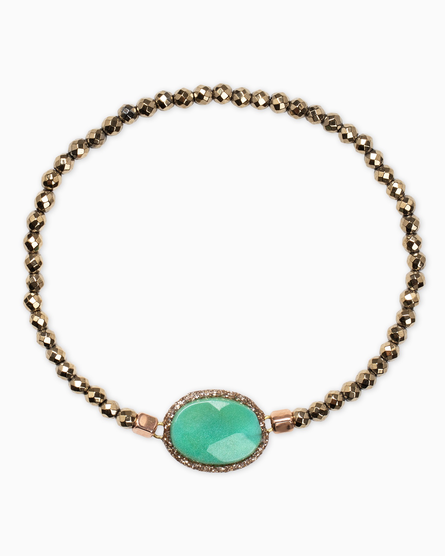 bracciale elastico crisoprasio verde fatto a mano