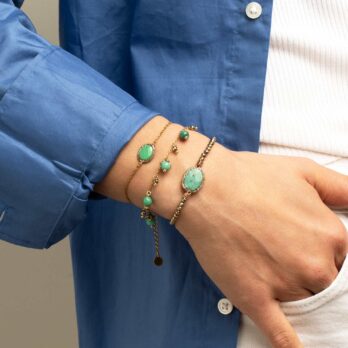bracciale elastico crisoprasio verde fatto a mano