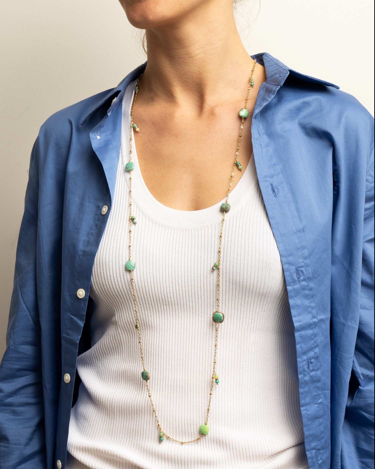 collana crisoprasio charms fatto a mano gioielli