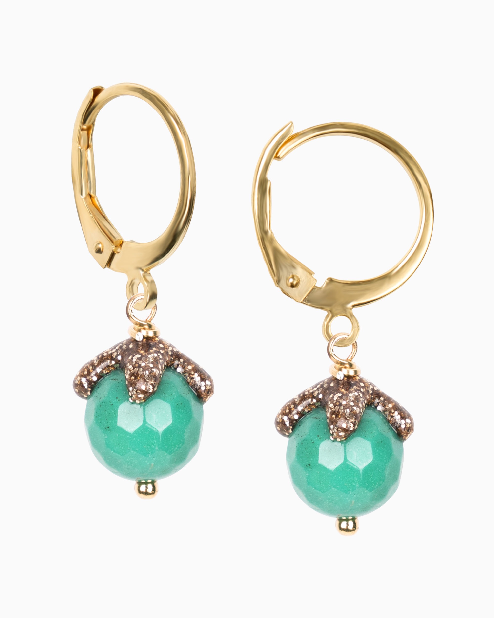 bee light orecchini crisoprasio verde sfera