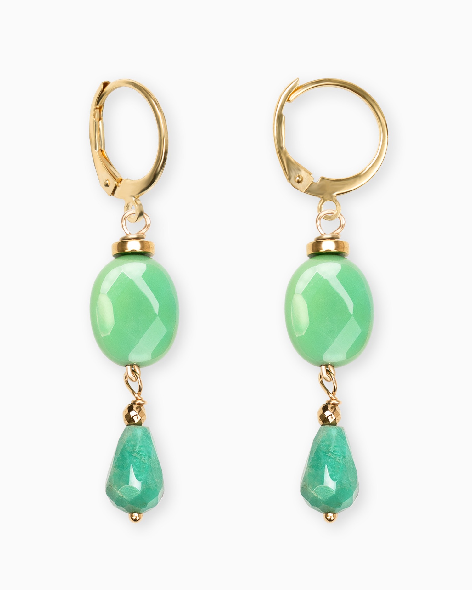 bee light orecchini crisoprasio verde pendenti