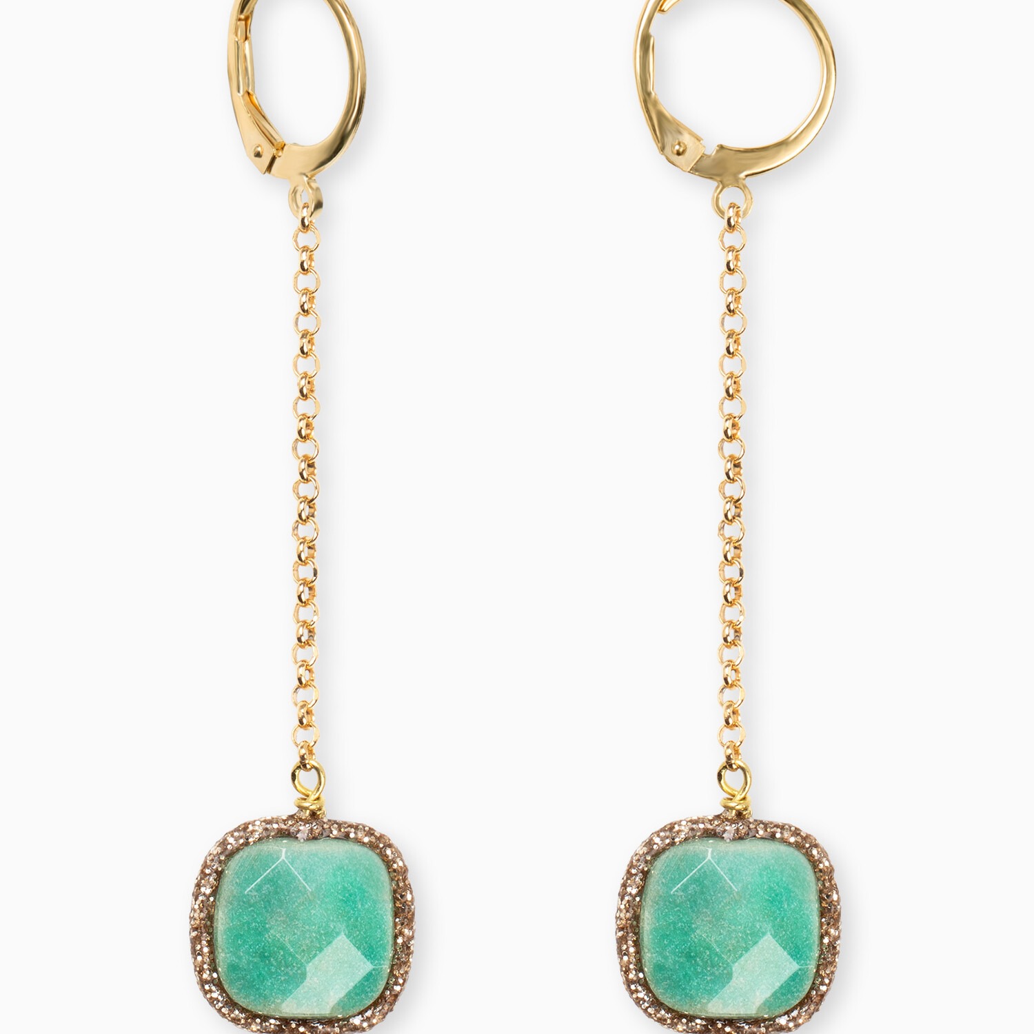 bee light orecchini crisoprasio verde pendenti catena